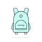 Popular mint linear backpack icon on white background