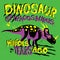 Popular modern style print with dino on a green background for t shirts, paper, textiles and fabric. Background with dinosaur for