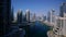 Popular modern urban skyscraper architecture of Dubai downtown cityscape in beautiful 4k aerial drone panorama flyover.