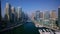Popular modern urban skyscraper architecture of Dubai downtown cityscape in wonderful 4k aerial drone panorama flyover.