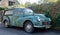 The popular Morris Minor 1000 vintage car. This car was also known as the `woody wagon` and is a British design icon.