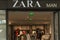 Popular online clothing store Zara for men. Front view. Warsaw, Poland, 2021-07-19.