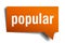 Popular orange 3d speech bubble