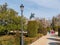 Popular park at Plaza Oriente Square in Madrid