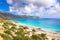 The popular sandy beach of Kedrodasos near Elafonisi, Chania, Crete, Greece.