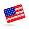 Popular silicone anti-stress toy Pop it in the shape of the USA flag on a white background.