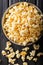 Popular snack: salted popcorn with cheddar cheese and parmesan i