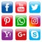 Popular social media icons set square