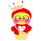 Popular soft toy with round glasses and a crown on his head LALAFANFAN