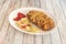 Popular Spanish cachopo recipe. Beef sirloin with ham and cheese battered