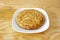 Popular Spanish cooking recipe for Spanish omelette on white plate