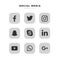 Popular square social media : Facebook, Twitter, Instagram, Snapchat, LinkedIn, Skype, Google , WhatsApp, Yo