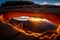 Popular sunrise at Mesa Arch in Canyonlands National Park, Utah, United States