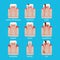 Popular teeth diseases icons in flat design, vector medical illustration. Dental problems infographic elements isolated