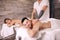 Popular therapy. masseur practicing back massage