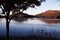 A popular tourist attraction in Japan, the lakeside of`Kawaguchiko-lake` in late autumn.