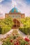 popular tourist attraction in Yerevan is the Blue Persian Mosque in an atmospheric garden with roses