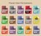 Popular video file extensions, Flat colored vector icons for Web, Mobile and ext