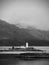 Popular view to Isle Ornsay Lighthouse. Rocky island south-east of Isle of Skye; Scotland