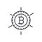 Popularity of bitcoin black icon concept. Popularity of bitcoin flat vector symbol, sign, illustration.