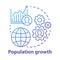 Population growth concept icon. World human overpopulation idea thin line illustration. Increasing number of people