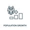 Population Growth outline icon. Thin line style from icons collection. Pixel perfect simple element population growth icon for web