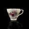 Porcelain antique cup with saucer. vintage hand painted ceramic tea set.