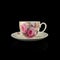 Porcelain antique cup with saucer. vintage hand painted ceramic tea set.