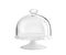 Porcelain cake stand with glass bell jar