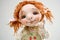 Porcelain clay young smiling redhead girl