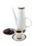 Porcelain coffeepot with coffee cup