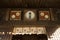 Porcelain dishes above the shrine curtain in the Tozan temple in Arita