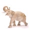 Porcelain figurine of a large elephant, isolate on a white background