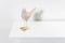 Porcelain figurine of a pink bird. Scandinavian style