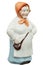 Porcelain figurine of a woman, the fisherman`s wife, isolated on white background
