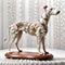 Porcelain figurines Dog. Sculptures made of porcelain and earthenware. Miniature figurines made of ceramics
