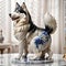 Porcelain figurines Dog. Sculptures made of porcelain and earthenware. Miniature figurines made of ceramics