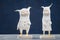 Porcelain paper mache clay statuette jesters