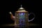 Porcelain teapot studio quality light black background