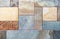 Porcelain tiles in the shape of rectangles and squares. Background and texture of porcelain tile