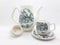 Porcelain Traditional Antique Ethnic Vintage Retro Kettle Tea Pot Clean Set  in White Isolated Background as Graphic Resources 19