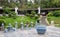 Porcelain vases decorating garden in Jingdezhen, China