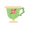 porcelain vintage cup cartoon vector illustration