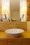 Porcelain washbasin in loft bathroom