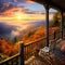 porch overlooking a great autumn landscape, where nature\\\'s vibrant colors paint a scenic and tranquil picture.