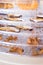 Porcini slices and chanterelles in a dehydrator