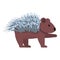 Porcupine animal icon, cartoon style