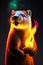 A porcupine in flame. Ai generated.