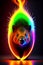 A porcupine in flame. Ai generated.