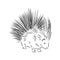 Porcupine illustration, drawing, engraving, ink, line art, vector